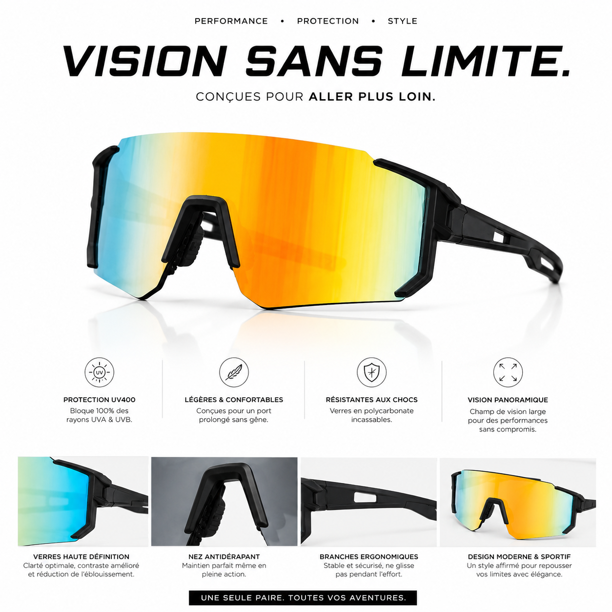 RaceView™ | Lunettes de cyclisme professionnel
