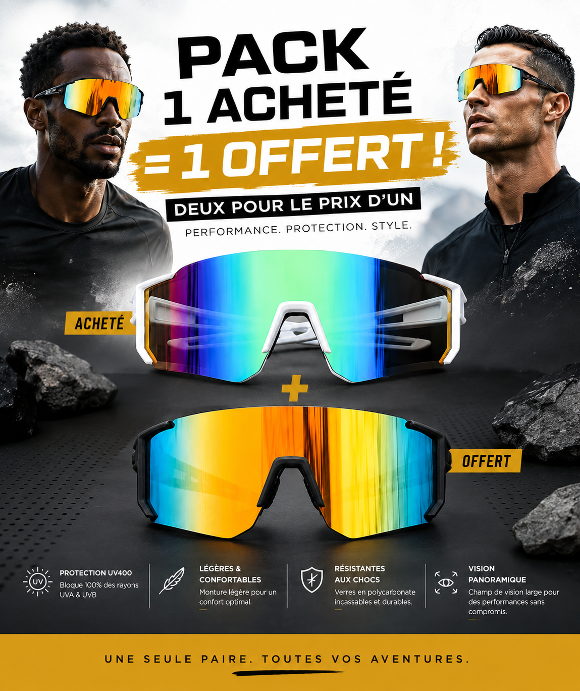 RaceView™ | Lunettes du sport tout terrain ( offre pack 1 acheté = 1 offert )